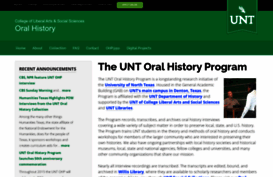 oralhistory.unt.edu