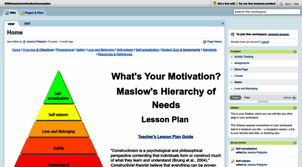 6304maslowmotivationlessonplan.pbworks.com