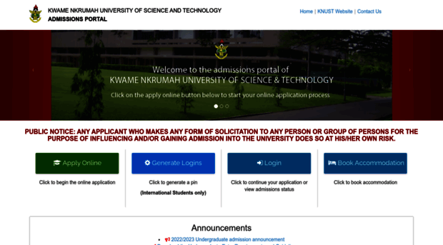 admissions.knust.edu.gh