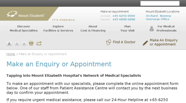 appointment.mountelizabeth.com.sg