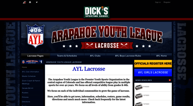 aylsportslacrosse.leag1.com
