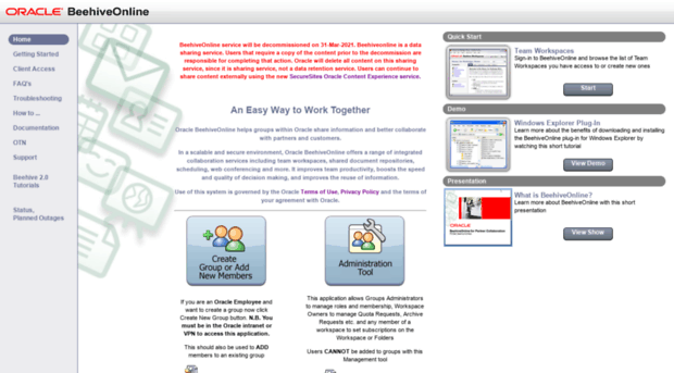 beehiveonline.oracle.com