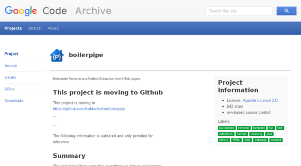 boilerpipe.googlecode.com