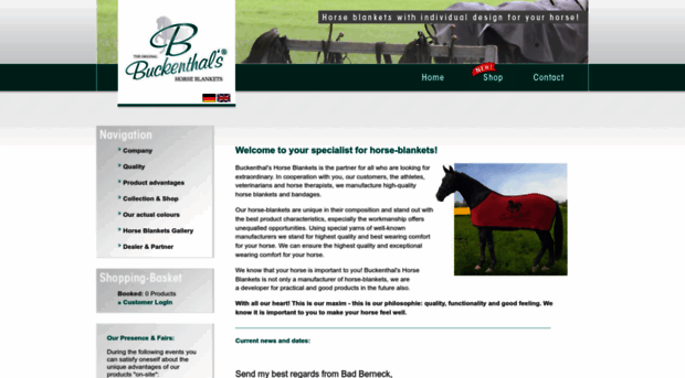 buckenthals-horse-blankets.com