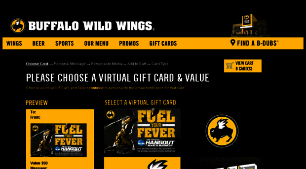 buffalowildwingsstore.wgiftcard.com