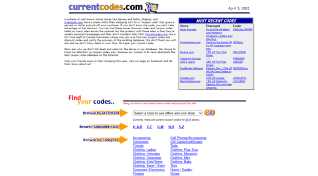 currentcodes.com