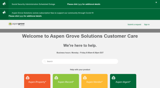 customercare.aspengrove.net