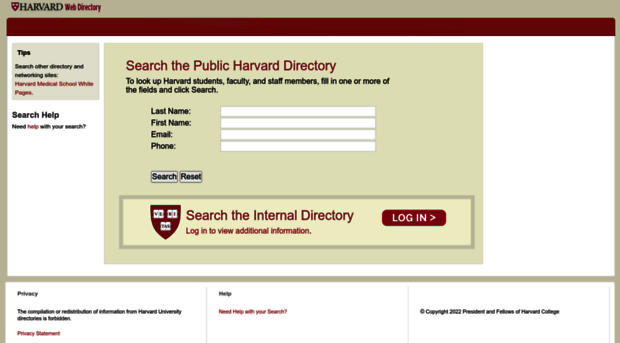 directory.harvard.edu