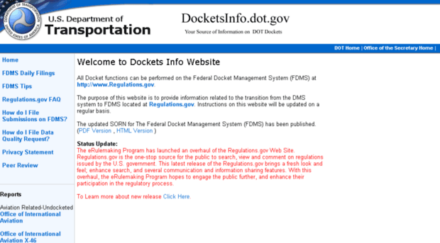 docketsinfo.dot.gov