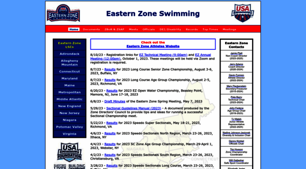 easternzoneswimming.org