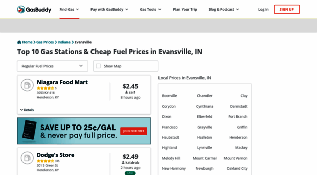 evansvillegasprices.com