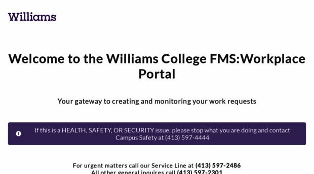 facilitiesworkrequest.williams.edu