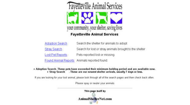 fayetteville.animalshelternet.com