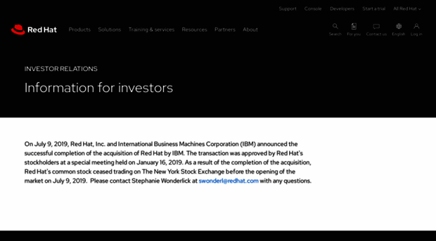 investors.redhat.com
