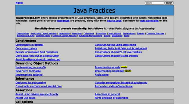 javapractices.com