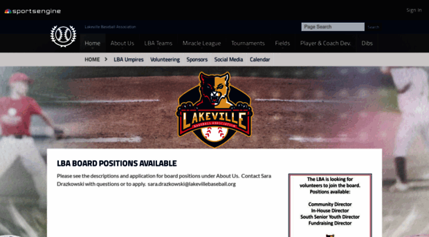 lakevillebaseball.org