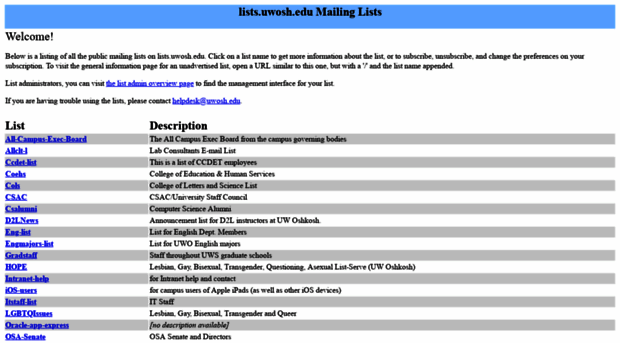 lists.uwosh.edu