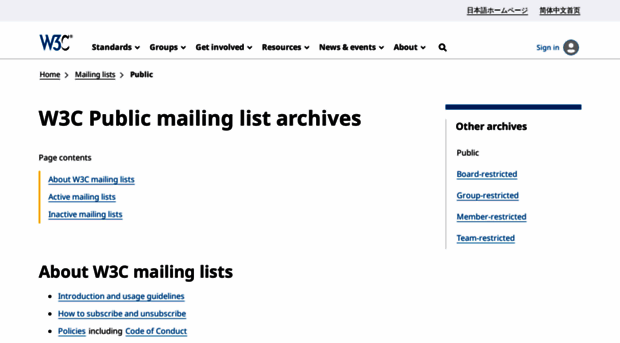lists.w3.org
