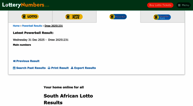 lotterynumbers.co.za