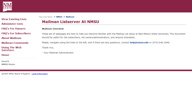 mailman.nmsu.edu