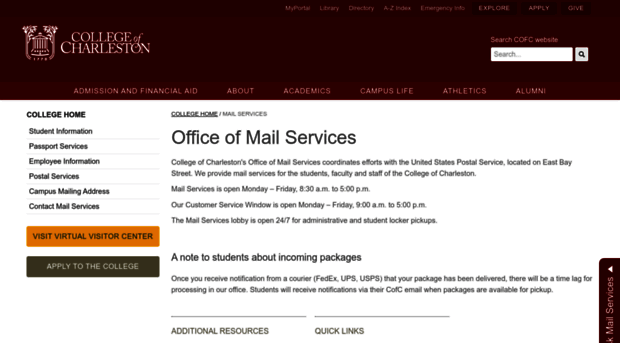 mailservices.cofc.edu