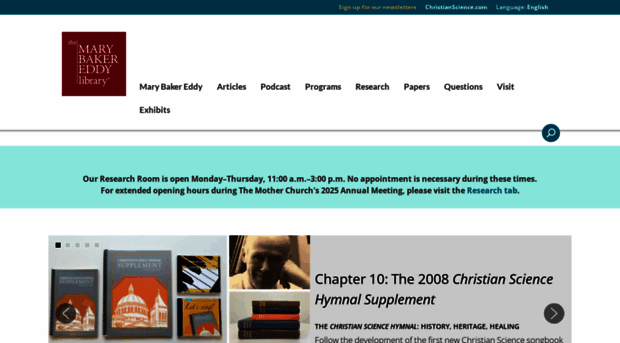 marybakereddylibrary.org