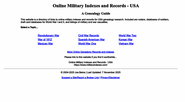 militaryindexes.com
