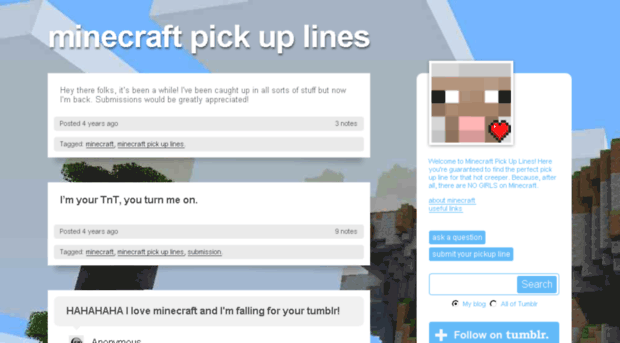 minecraftpickuplines.tumblr.com