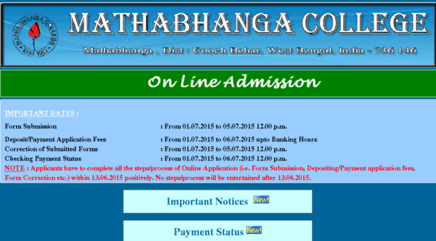 onlineadmissionmtbcollege.org.in