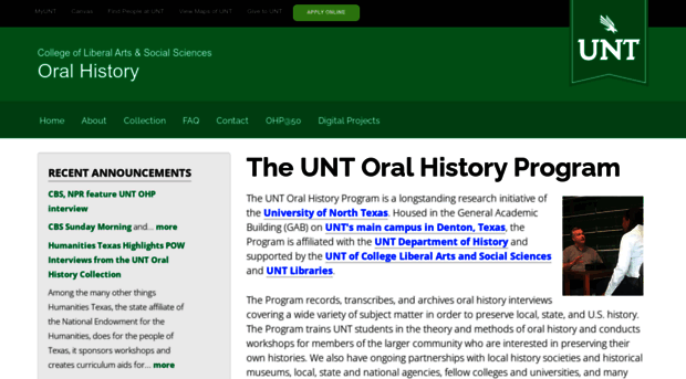 oralhistory.unt.edu