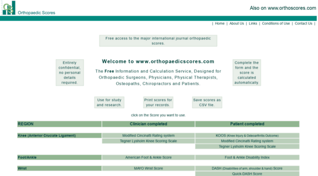 orthopaedicscore.com
