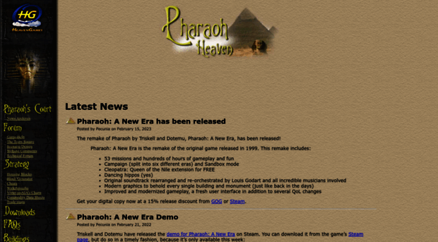 pharaoh.heavengames.com