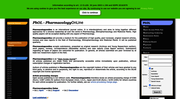 pharmacologyonline.silae.it