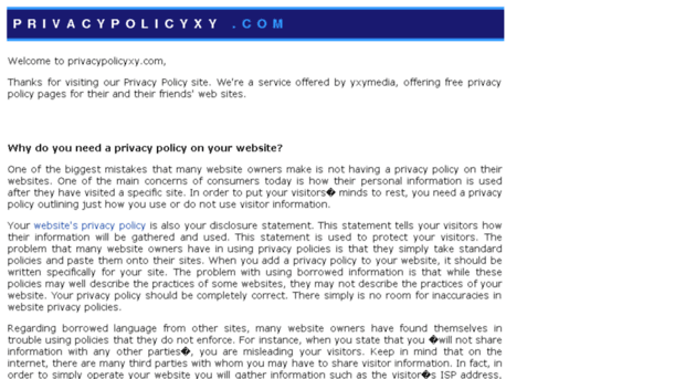 privacypolicyxy.com