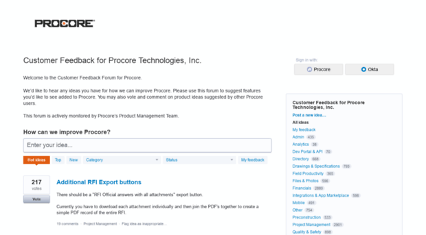 procore.uservoice.com