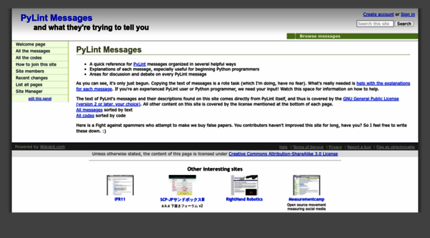pylint-messages.wikidot.com