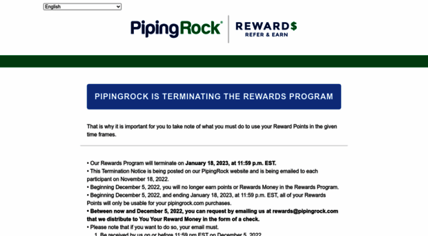 rewards.pipingrock.com