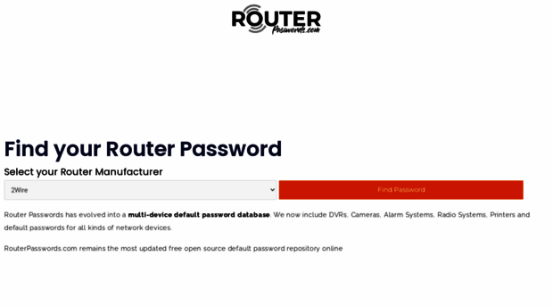 routerpasswords.com