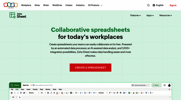 sheet.zoho.com