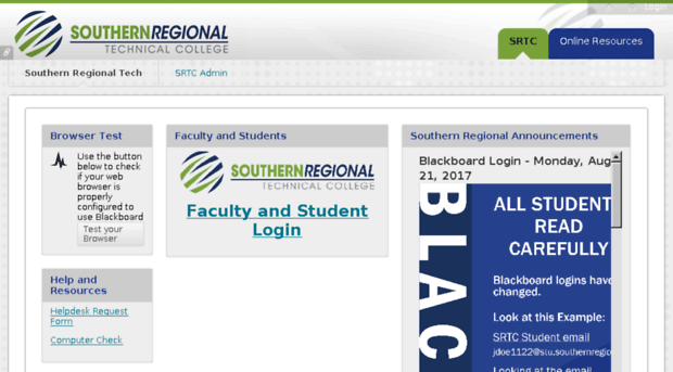 southernregional.blackboard.com