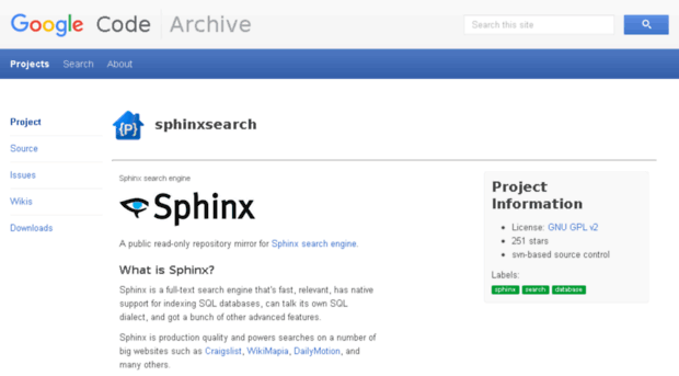 sphinxsearch.googlecode.com