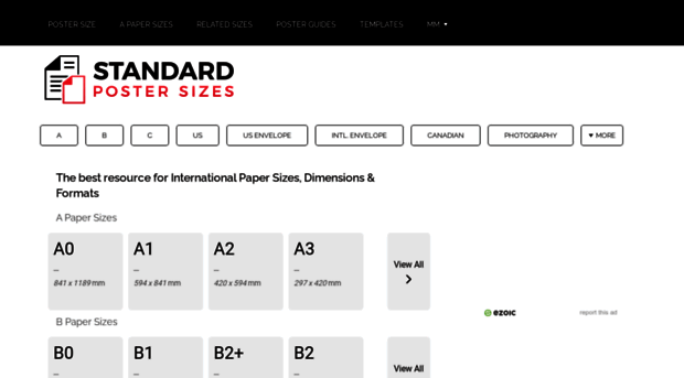 standardpostersizes.com