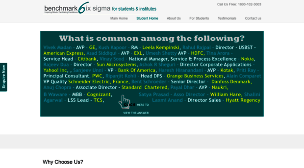 students.benchmarksixsigma.com