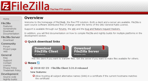 welcome2.filezilla-project.org