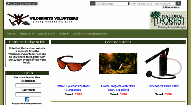 wildernessvolunteers.auctionanything.com