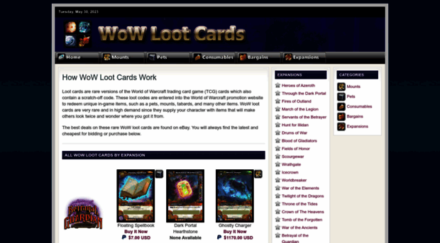 wowlootcards.com