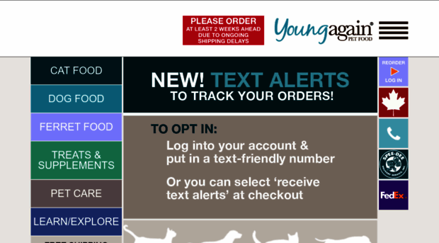 youngagainpetfood.com